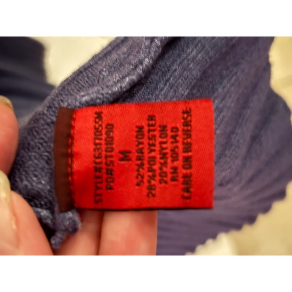 Red yummy Yarn Hooded Cardigan Open Front Ribbed Pockets Knitwear Medium - Picture 7 of 7